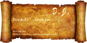 Donkó Joakim névjegykártya